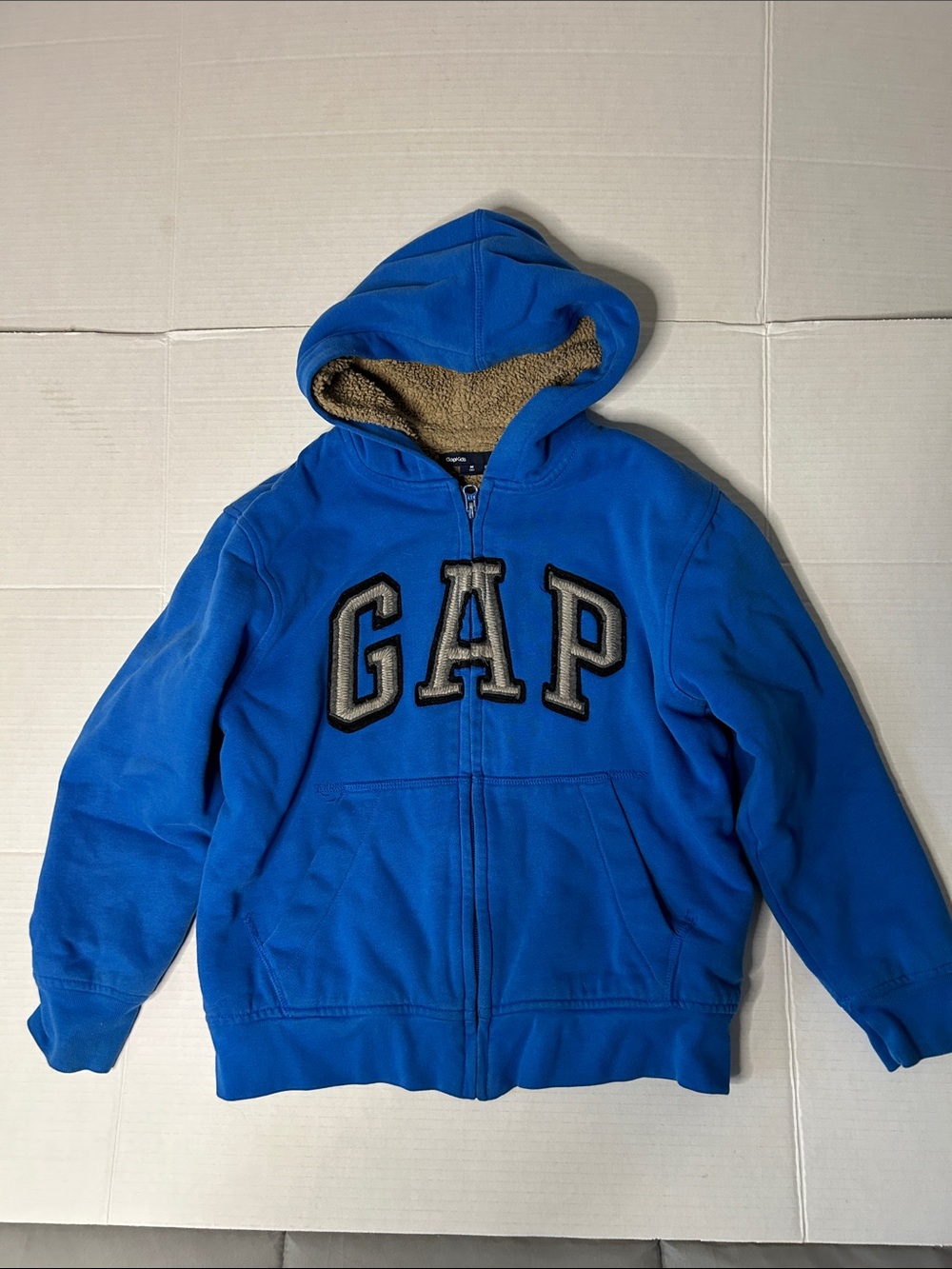GAP Royal Blue Hooded Zip Jacket with Sherpa Lining